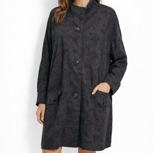 Free People Oversized Utility Jacquard Printed Jacket Gray Boho Women's XS‎